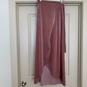 Pink Velvet Wrap Skirt